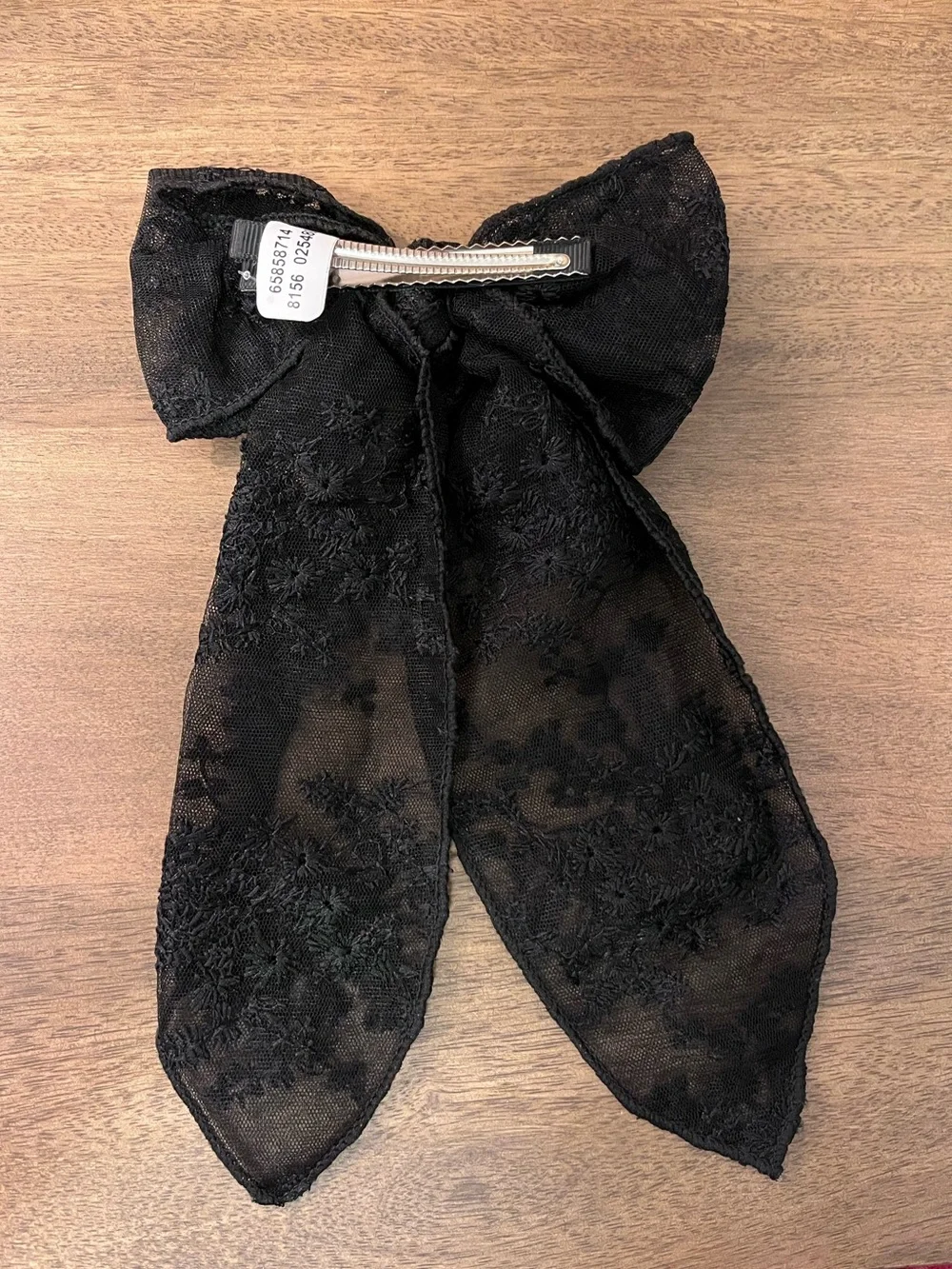 Black Lace Bow Hair Barrette